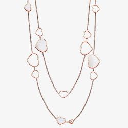 Chopard Happy Hearts 18ct Rose Gold Mother Of Pearl Necklace 817482-5301