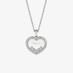 Chopard Happy Diamonds 18ct White Gold Heart Necklace 79A038-1201