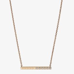 Chopard Ice Cube Pure 18ct Rose Gold Diamond Bar Necklace 817702-5002