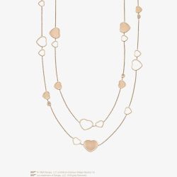 Chopard Happy Hearts Golden Hearts 18ct Rose Gold Two Row Necklace 81A007-5021