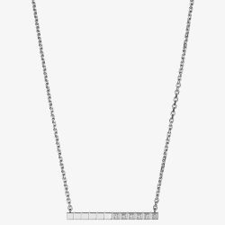 Chopard Ladies Ice Cube 18ct White Gold Half Set Diamond Cube Bar Necklace 817702-1002
