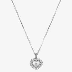 Chopard Happy Diamonds Icons Joaillerie 18ct White Gold 0.64ct Heart Necklace 79A616-1001