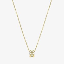 Chopard Ice Cube 18ct Yellow Gold Diamond Barrel Necklace 797005-0003