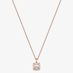 Chopard Happy Diamonds Icons 18ct Rose Gold 0.15ct Brilliant Cut Diamond Necklace 79A115-5001