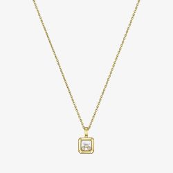 Chopard Happy Diamonds Icons 18ct Yellow Gold Diamond Square Pendant Necklace 79A115-0001