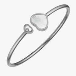 Chopard Happy Hearts 18ct White Gold Mother Of Pearl Bangle 857482-1303 (M)