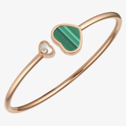 Chopard Happy Hearts 18ct Rose Gold Malachite Heart Bangle 857482-5106 (M)