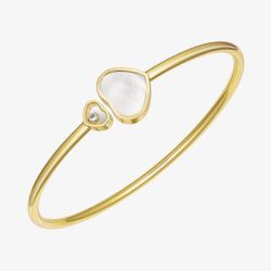 Chopard Happy Hearts 18ct Yellow Gold Mother Of Pearl Heart Diamonds Bangle 857482-0303