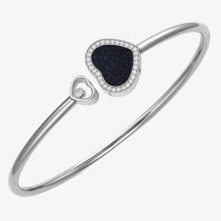Chopard Happy Hearts 18ct White Gold Aventurine & Diamond Bangle 85A074-1510