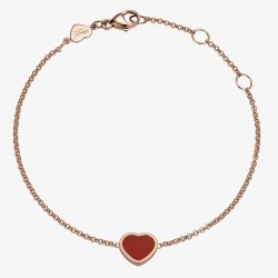 Chopard Ladies My Happy Hearts 18ct Rose Gold Carnelian Bracelet 85A086-5081 (18CM)