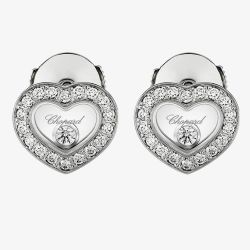 Chopard Happy Diamonds 18ct White Gold 0.38ct Heart Earrings 83A054-1201