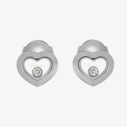 Chopard Happy Diamonds 18ct White Gold Heart Earrings 83A054-1001