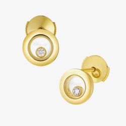 Chopard Happy Diamonds 18ct Yellow Gold Circle Earrings 83A017-0001