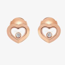 Chopard Happy Diamonds 18ct Rose Gold Heart Earrings 83A054-5001