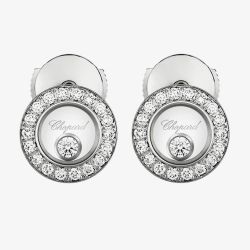 Chopard Happy Diamonds 18ct White Gold 0.38ct Circle Earrings 83A017-1201