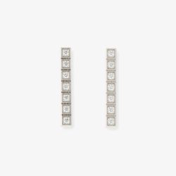 Chopard Ice Cube Pure 18ct White Gold Bar Diamond Earrings 837702-1003