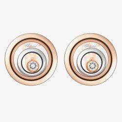 Chopard Happy Spirit 18ct Rose & White Gold 0.19ct Diamond Stud Earrings 848230-9001