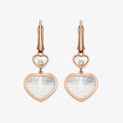 Chopard Happy Hearts 18ct Rose Gold & Mother of Pearl Earrings 837482-5310