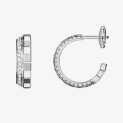 Chopard Ice Cube 18ct White Gold Diamond Open Hoop Earrings 837008-1001