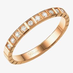 Chopard Ice Cube 18ct Rose Gold Diamond Half Eternity Ring 827702-52