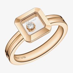 Chopard Happy Diamonds Icons 18ct Rose Gold Square Shape Diamond Ring