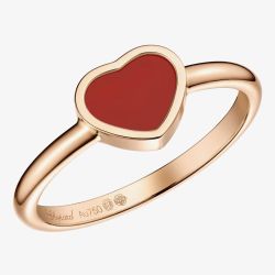 Chopard Ladies My Happy Hearts 18ct Rose Gold Carnelian Ring 82A086-5808