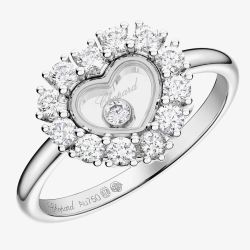 Chopard Happy Diamonds Icons Joaillerie 18ct White Gold 0.63ct Diamond Heart Ring 82A616-11