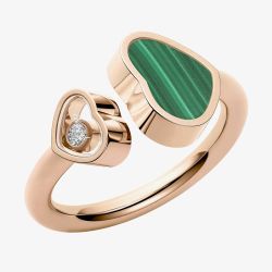 Chopard Happy Hearts 18ct Rose Gold Malachite Heart Ring 829482-5130 (52)