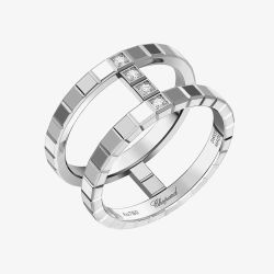 Chopard Ice Cube 18ct White Gold 0.04ct Diamond Open Ring Ring 827006-101