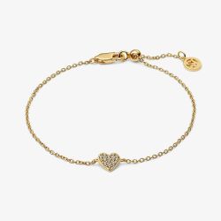 Sif Jakobs Gold Plated Cuore Cubic Zirconia Heart Bracelet SJ-B2705-CZ-YG