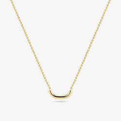 Sif Jakobs Gold Plated Capriana Pianura Curve Bar Necklace SJ-N2600-YG