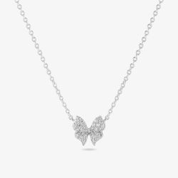 Sif Jakobs Sterling Silver Farfalla Cubic Zirconia Butterfly Necklace SJ-N2700-CZ