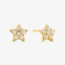 Sif Jakobs Gold Plated Astri Cubic Zirconia Star Stud Earrings SJ-E2706-CZ-YG