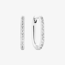 Sif Jakobs Sterling Silver Capriana Cubic Zirconia Hoop Earrings SJ-E2600-CZ