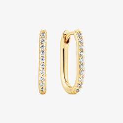 Sif Jakobs Gold Plated Capriana Cubic Zirconia Hoop Earring SJ-E2600-CZ-YG