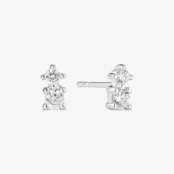 Sif Jakobs Sterling Silver Lucente Due Double Cubic Zirconia Stud Earrings SJ-E2702-CZ