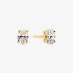 Sif Jakobs Gold Plated Ovale Cubic Zirconia Stud Earrings SJ-E2744-CZ-YG