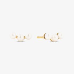 Sif Jakobs Gold Plated Perla Three Pearl Studs Earrings SJ-E2733-P-YG