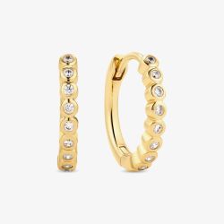 Sif Jakobs Gold Plated Sarzana Cubic Zirconia Huggies Earrings SJ-E2750-CZ-YG
