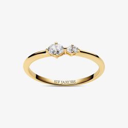 Sif Jakobs Gold Plated Ovale Due Cubic Zirconia Ring SJ-R2745-CZ-YG