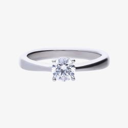 Diamonfire Silver 0.75ct Cubic Zirconia 4 Claw Ring R3751