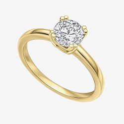 Diamonfire Gold Plated Double Claw Cubic Zirconia Solitaire Ring R4007