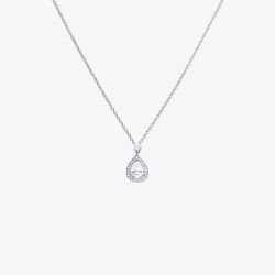 Diamonfire Silver Cubic Zirconia Teardrop Pendant Necklace P4623