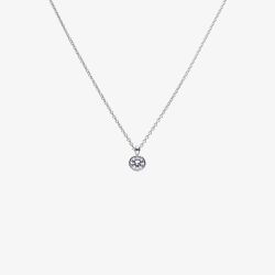 Diamonfire Silver Bezel Set 1.50ct Round Cubic Zirconia Pendant Necklace P4644