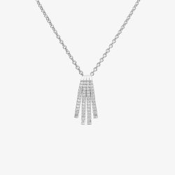 Diamonfire Silver Cubic Zirconia Waterfall Pendant Necklace P5024