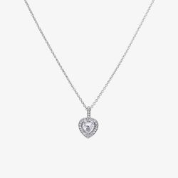 Diamonfire Sterling Silver Heart Cubic Zirconia Necklace P4616