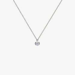 Diamonfire Sterling Silver 0.50ct Bezel Set Cubic Zirconia Solitaire Necklace P4641
