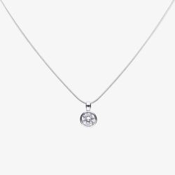 Diamonfire Sterling Silver 0.75ct Bezel Set Cubic Zirconia Solitaire Necklace P4642