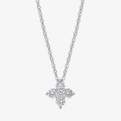 Diamonfire Sterling Silver Cubic Zirconia Flower Pendant Necklace P5569