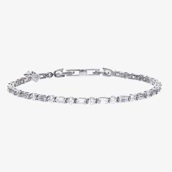 Diamonfire Silver Mixed Cut Cubic Zirconia Tennis Bracelet B5259
